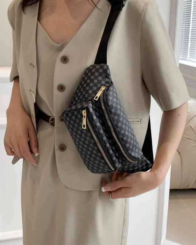 Printed PU Leather Sling Bag