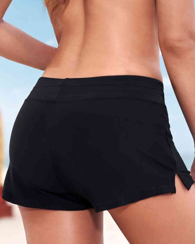 Full Size Run Contrast Drawstring Swim Bottoms