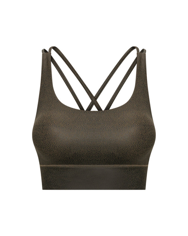 Crisscross Strappy Back Sports Bra