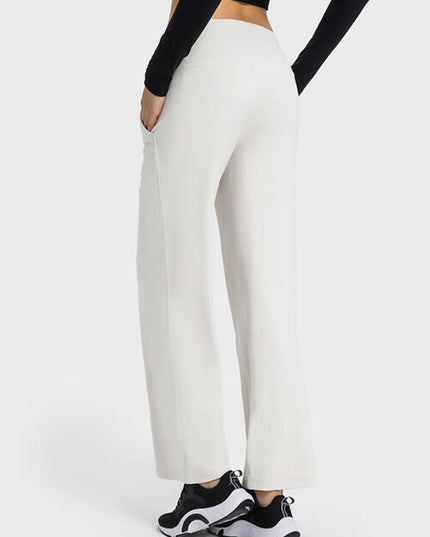 Wide Waistband Active Pants with Pockets