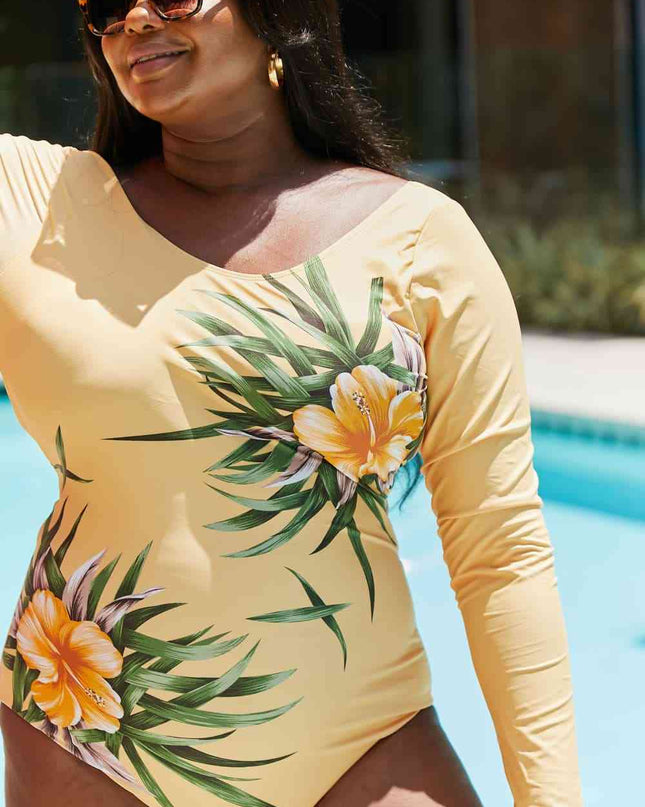 Marina West Swim Cool Down Longsleeve One-Piece Swimsuit