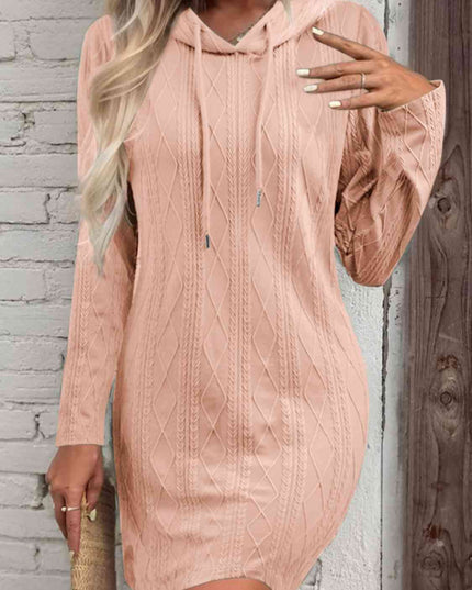 Drawstring Hooded Sweater Dress