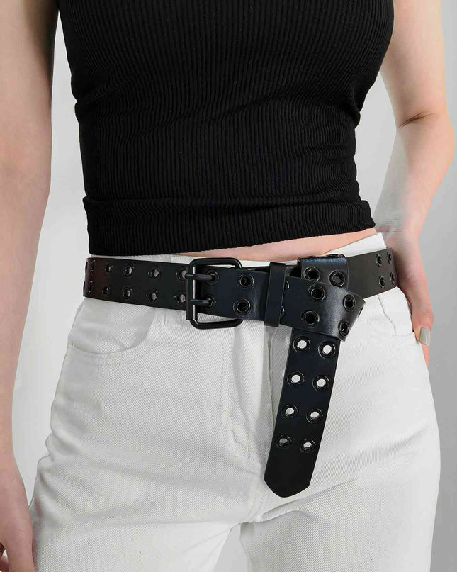 Grommet PU Leather Belt
