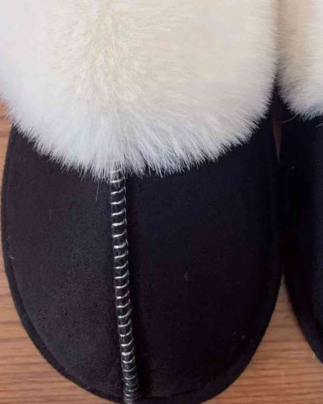 Faux Suede Center Seam Slippers