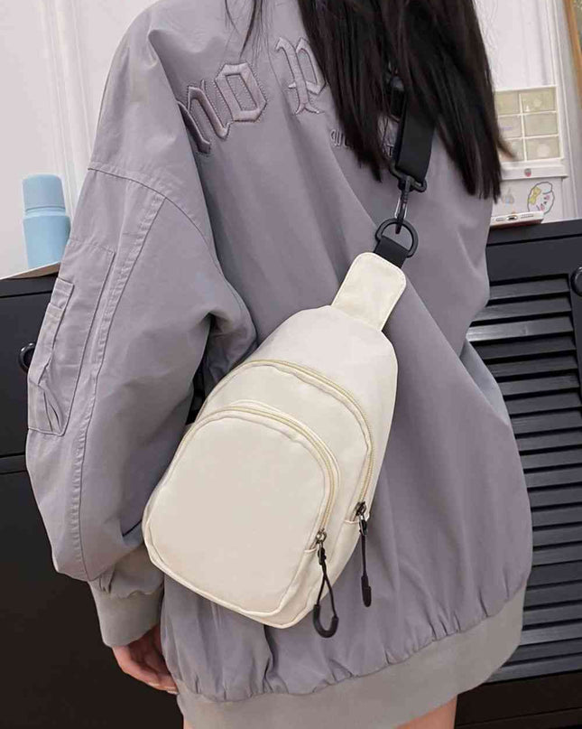 Contrast Strap Nylon Sling Bag