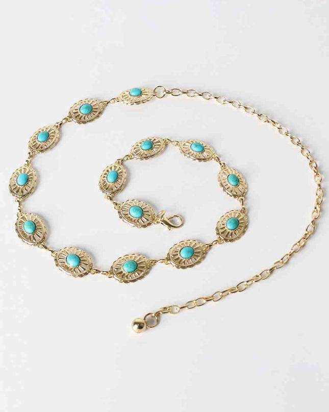 Contrast Lobster Clasp Alloy Chain Belt