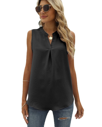 Sleeveless Notched Neck Top