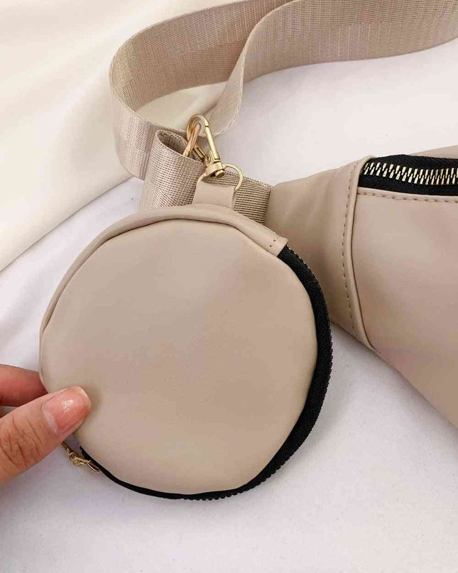 PU Leather Sling Bag with Small Purse