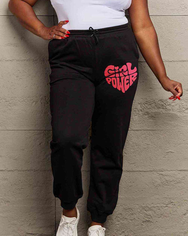Simply Love Full Size GIRL POWER Graphic Sweatpants