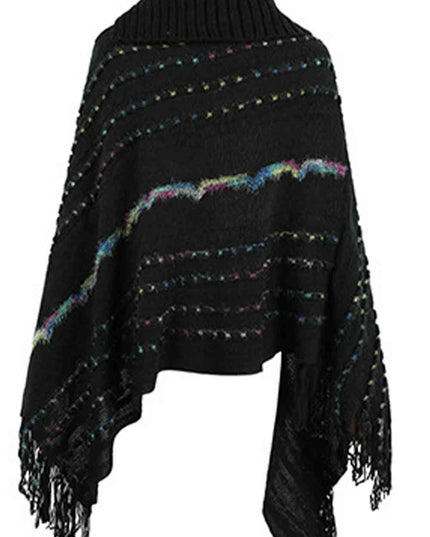 Cloak Sleeve Fringe Detail Poncho