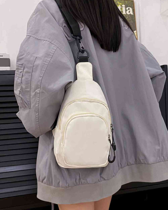 Contrast Strap Nylon Sling Bag