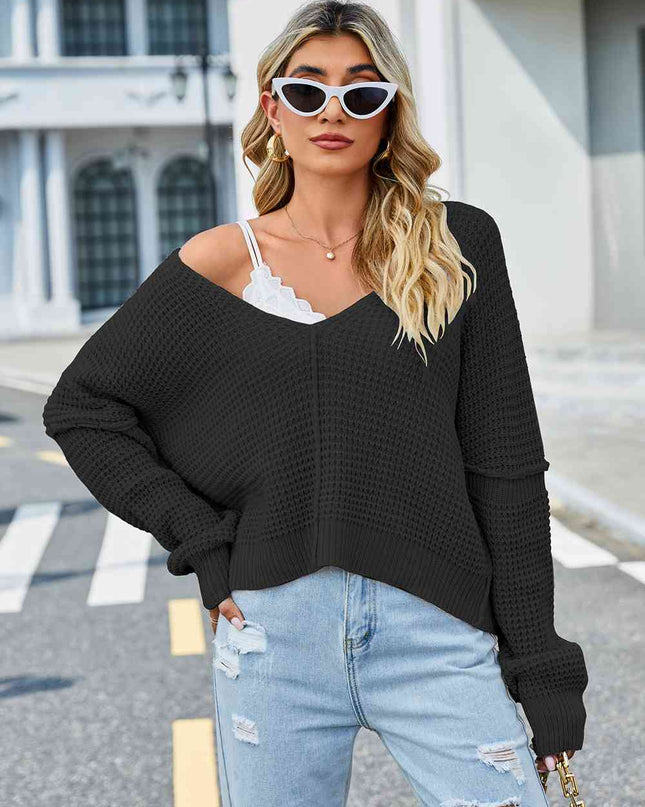 V-Neck Long Sleeve Sweater