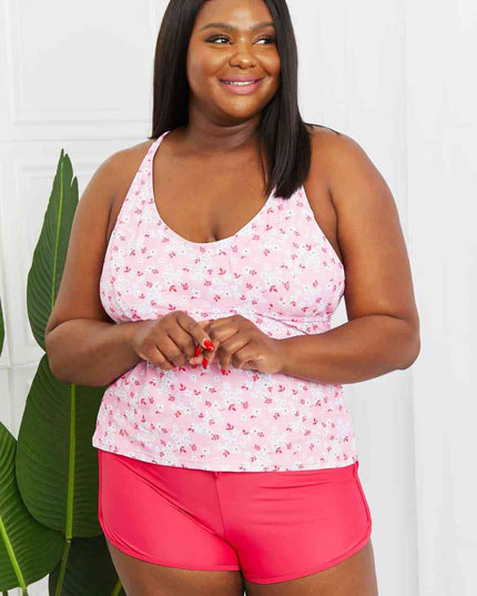 Marina West Swim By The Shore Full Size Two-Piece Swimsuit in Blossom Pink