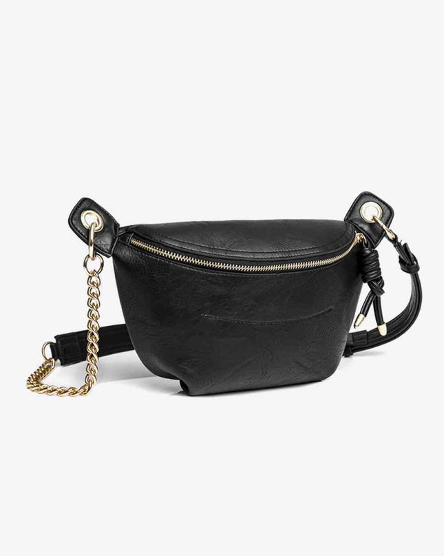 PU Leather Chain Strap Crossbody Bag