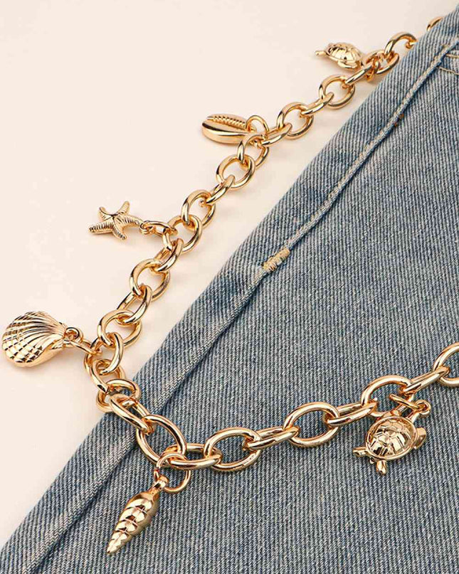 Sea Element Charm Iron Chain Belt
