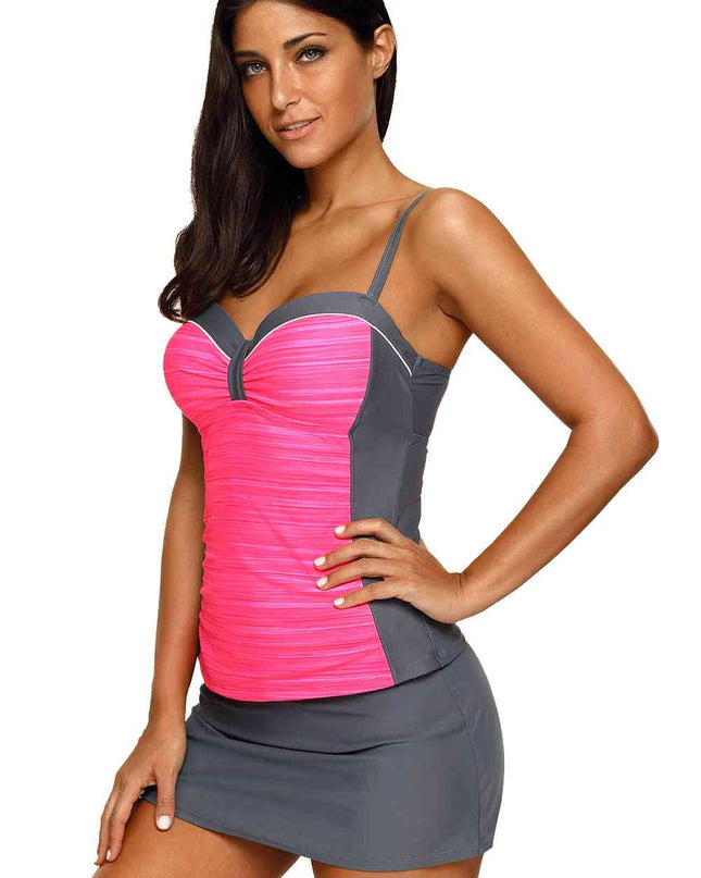 Two-Tone Sweetheart Neck Two-Piece Swimsuit