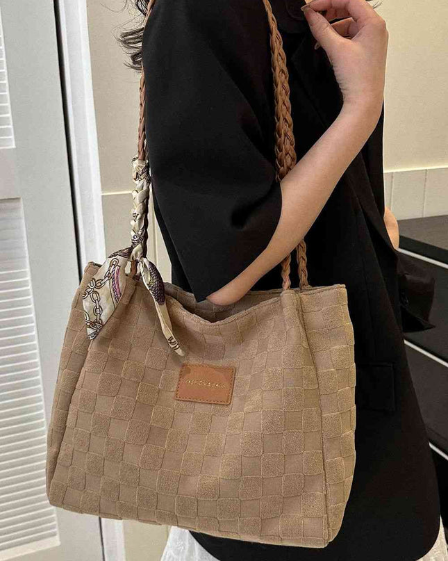 Braided Strap Polyester Tote Bag