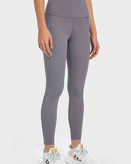 High Waist Ankle-Length Yoga Leggings with Pockets
