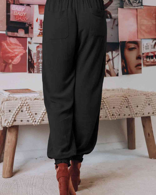 Tied Long Joggers with Pockets