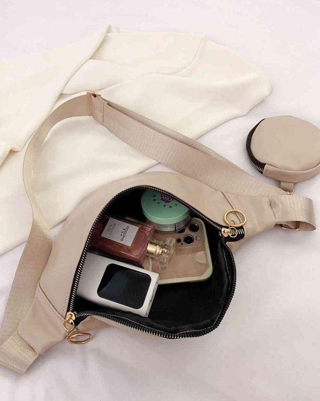 PU Leather Sling Bag with Small Purse