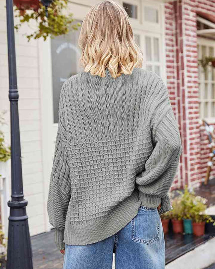Round Neck Dropped Shoulder Sweater