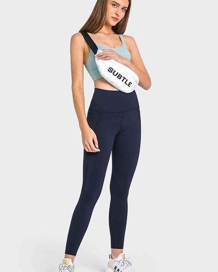 High Waist Ankle-Length Yoga Leggings with Pockets