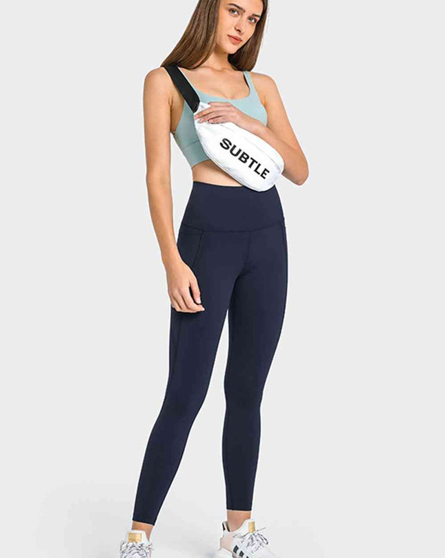 High Waist Ankle-Length Yoga Leggings with Pockets