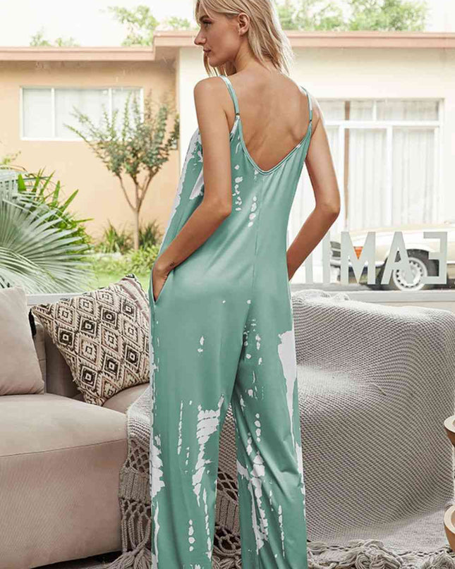 Tie-Dye Spaghetti Strap Jumpsuit with Pockets