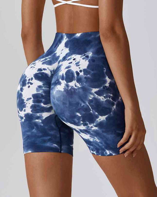 Tie Dye Wide Waistband Slim Fit Sports Shorts