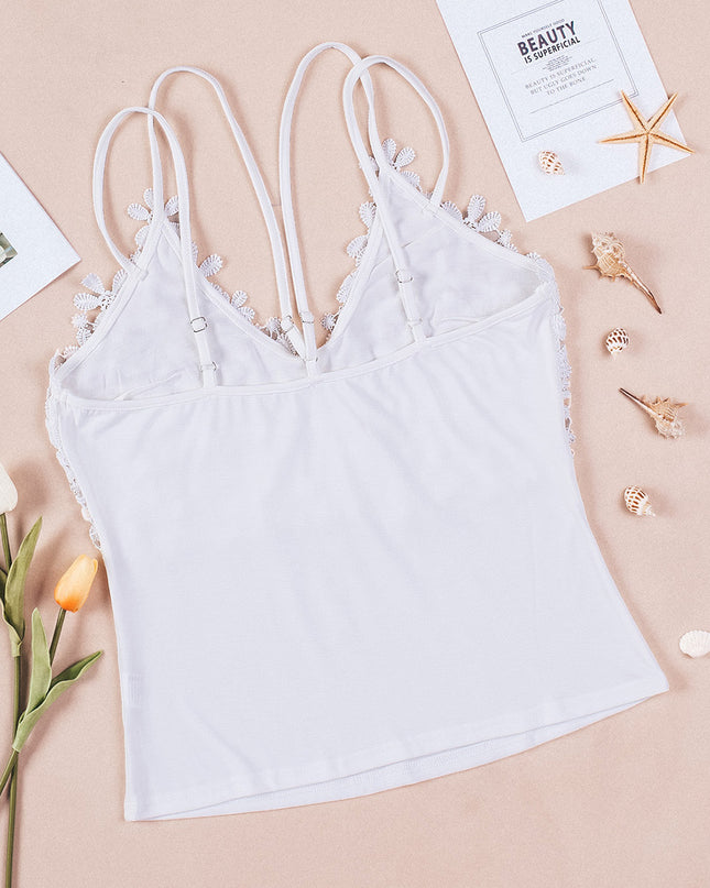 Lace Double Spaghetti Strap Cami Top