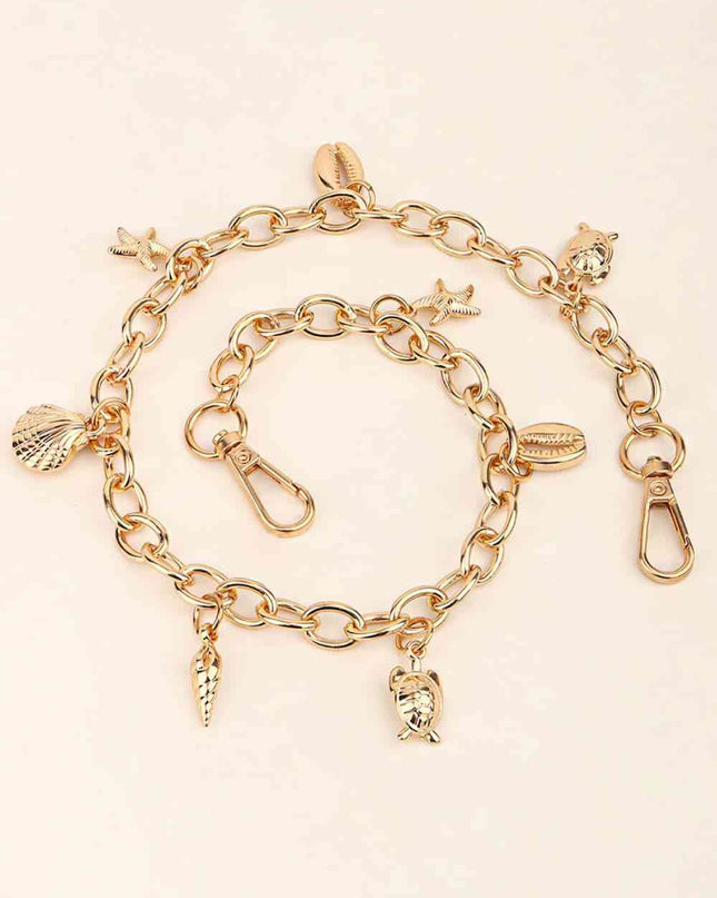 Sea Element Charm Iron Chain Belt