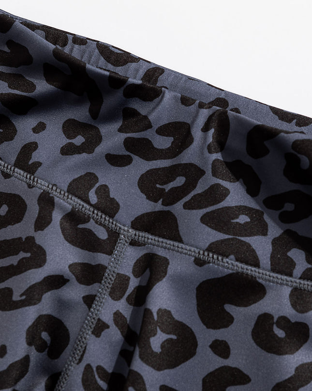 Leopard Cutout Sports Bra and Leggings Set