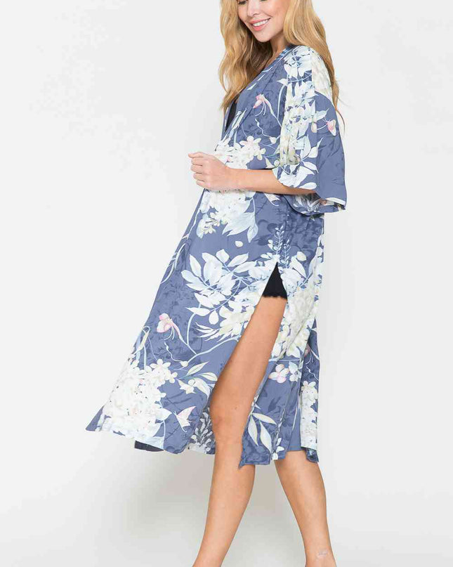 Justin Taylor Botanical Print Split Cover Up