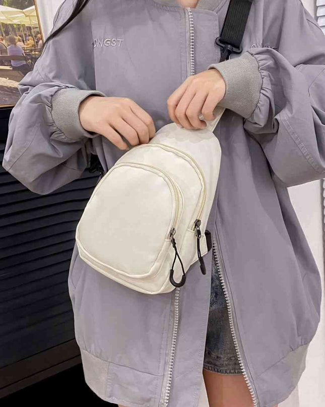Contrast Strap Nylon Sling Bag