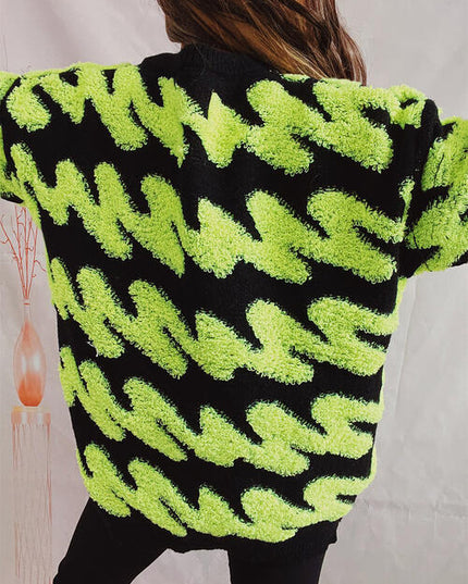 Ribbed Striped Dropped Shoulder Sweater