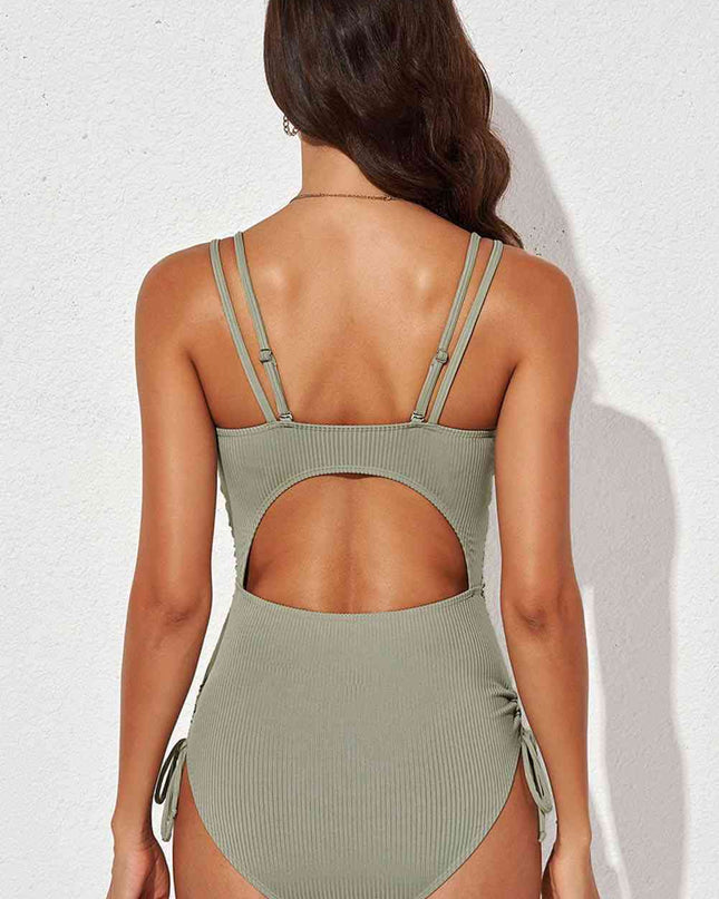 Tied Cutout Plunge One-Piece Swimsuit