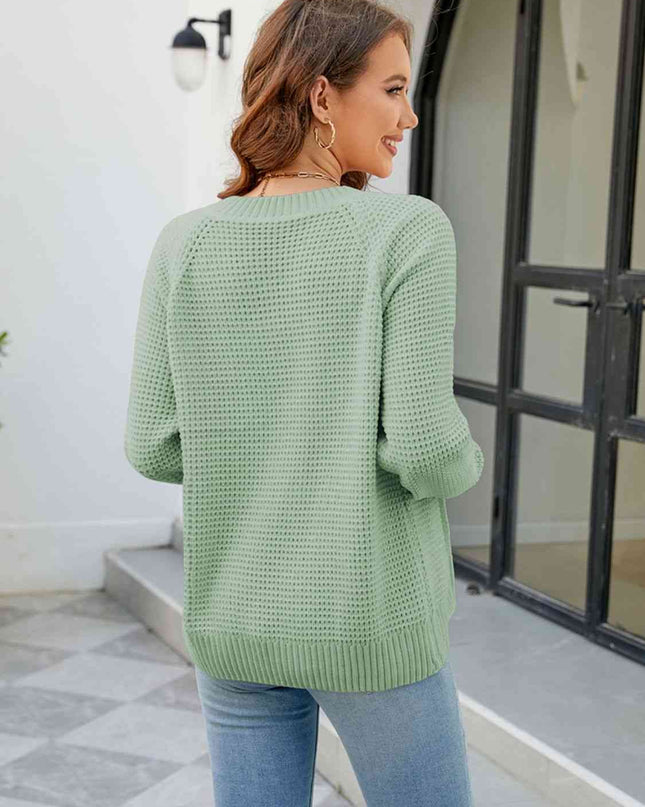 Zip-Up Round Neck Cardigan