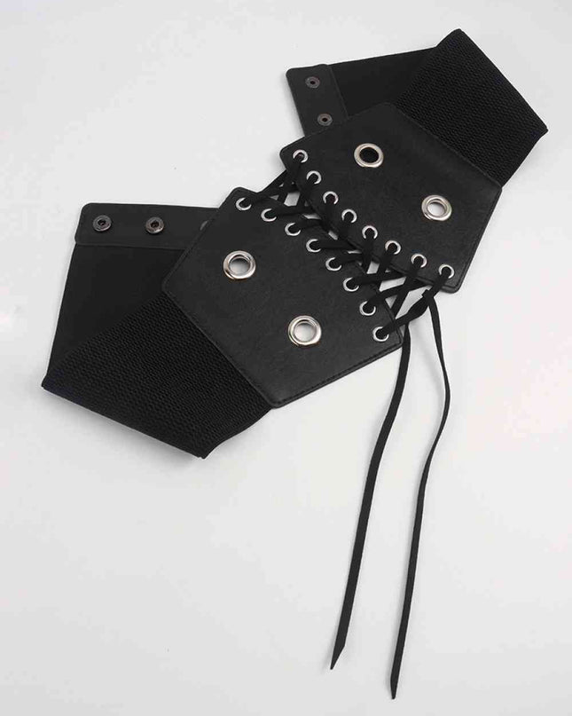 PU Leather Front Lace-Up Corset belt