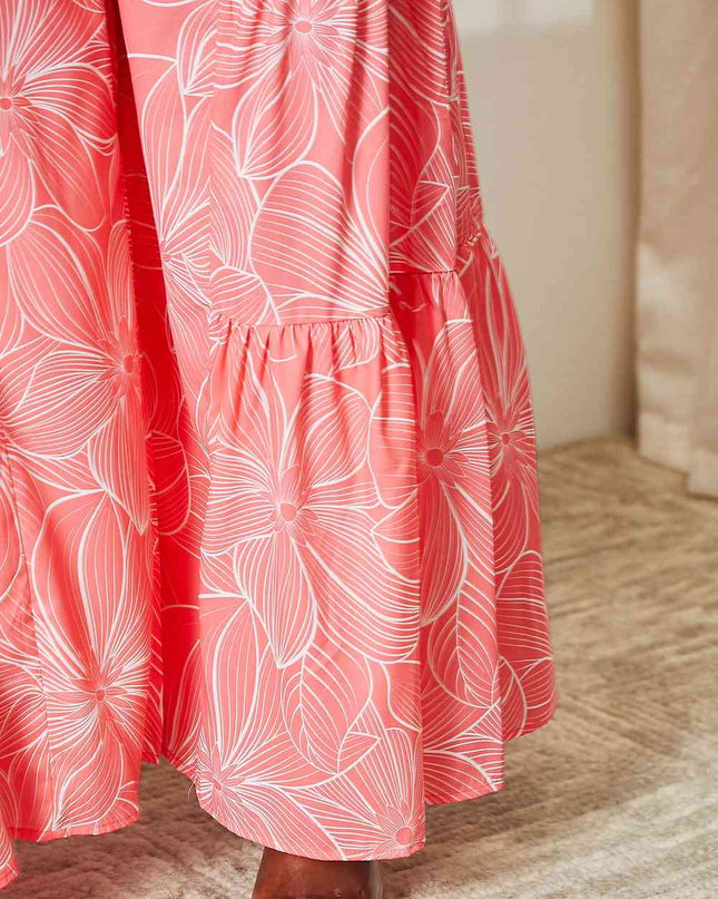 Double Take Floral Tiered Wide Leg Pants