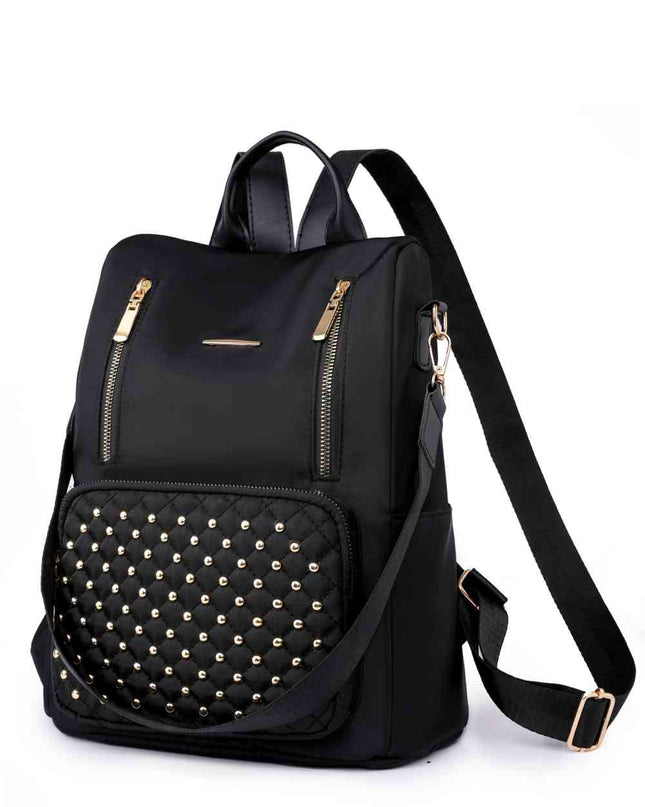 Zipper Pocket Beaded Backpack