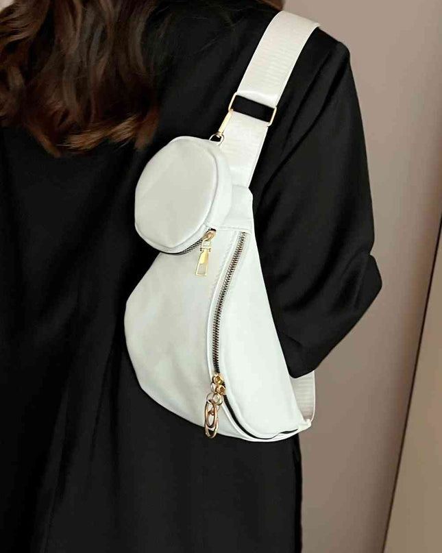 PU Leather Sling Bag with Small Purse