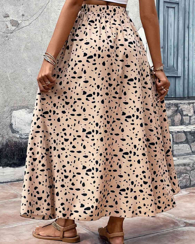 Printed High Waist Ruffled Skirt