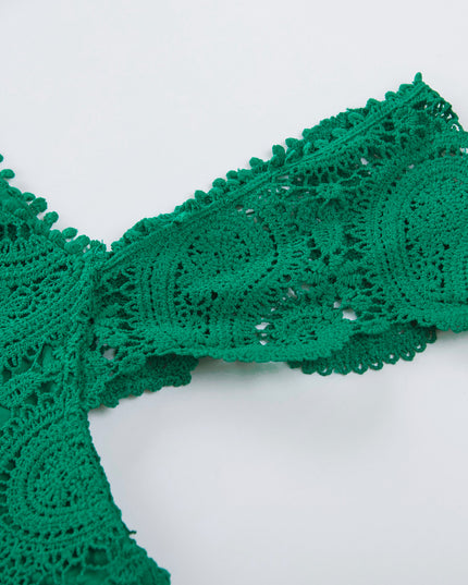 Paisley Square Neck Capped Sleeve Lace Tank