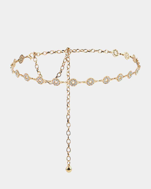 Rhinestone Decor Zinc Alloy Belt