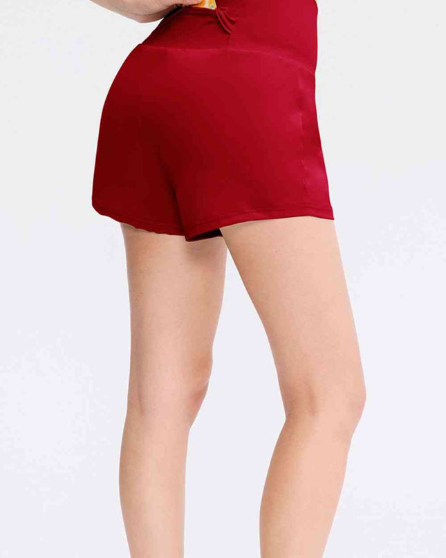 Wide Waistband Sports Shorts with Pockets