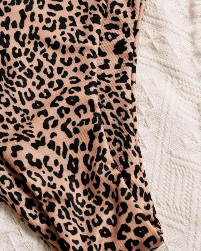 Leopard Swim Tube Top and Swim Bottoms Set