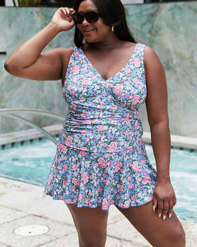 Marina West Swim Full Size Clear Waters Swim Dress in Rose Sky
