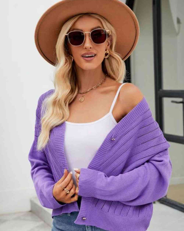 V-Neck Button Down Cardigan