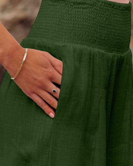 Full Size Smocked Waist Wide Leg Pants