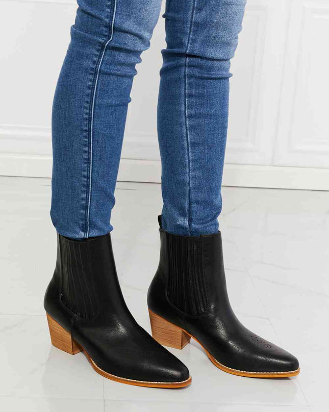 MMShoes Love the Journey Stacked Heel Chelsea Boot in Black